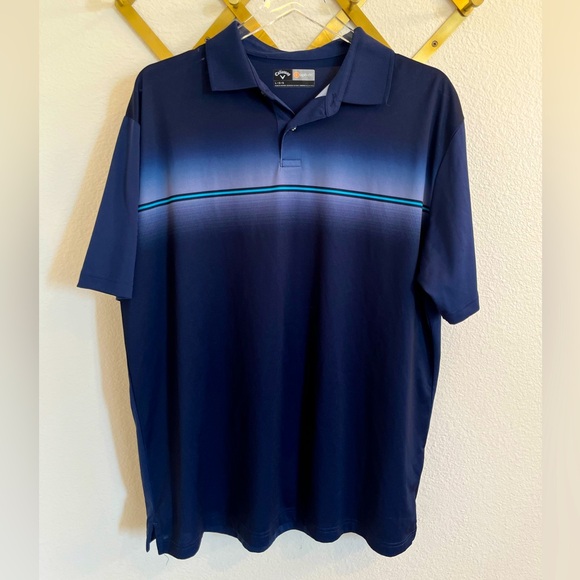 Callaway Opti-Dri Navy stripe Golf Polo Large - Picture 1 of 5